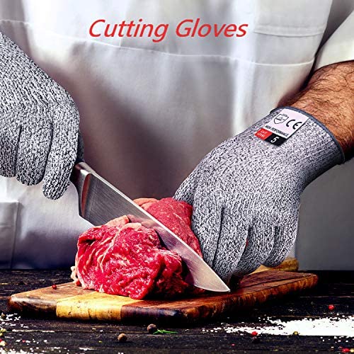 THOMEN 4 PCS (M+L) Cut Resistant Gloves Level 5 Protection for Kitchen, Upgrade Safety Anti Cutting Gloves for Meat Cutting, Wood Carving, Mandolin Slicing and More - Product Image